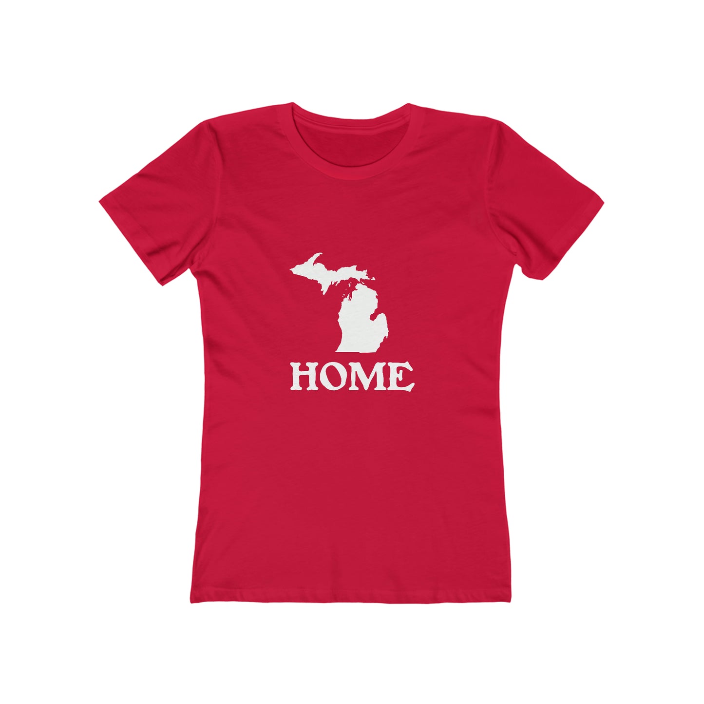 Michigan 'Home' T-Shirt (Woodcut Font) | Women's Boyfriend Cut