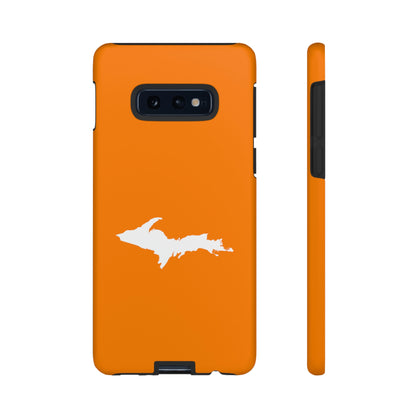 Michigan Upper Peninsula Tough Phone Case (Orange w/ UP Outline) | Samsung & Pixel Android