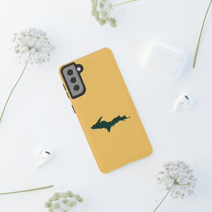 Michigan Upper Peninsula Tough Phone Case (Citrine w/ Green UP Outline) | Samsung & Pixel Android