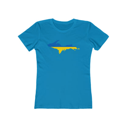 Upper Peninsula T-Shirt (w/ UP Ukraine Flag Outline) | Women's Boyfriend Cut