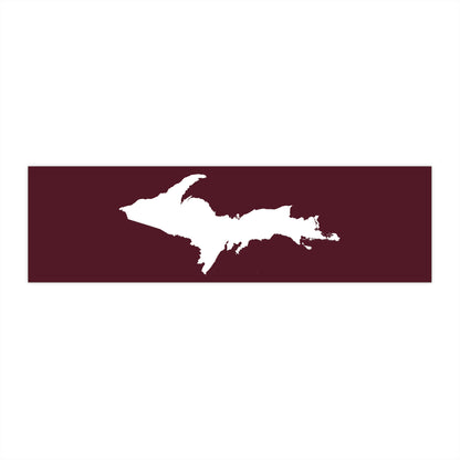 Michigan Upper Peninsula Bumper Sticker (w/ UP Outline) | Pinot Red Background