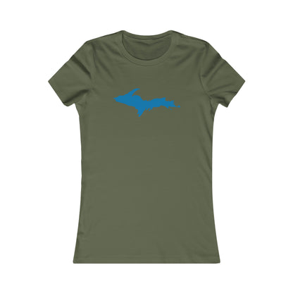 Michigan Upper Peninsula T-Shirt (w/ Azure UP Outline) | Women's Slim Fit