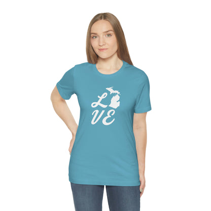 Michigan 'Love' T-Shirt (Retro Script Font) | Unisex Standard Fit