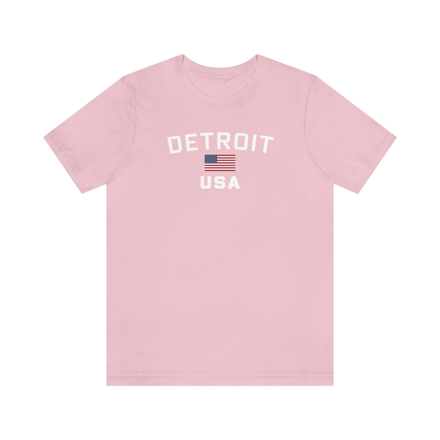 'Detroit USA' T-Shirt (w/ USA Flag Outline) | Unisex Standard Fit