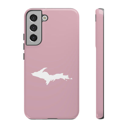 Michigan Upper Peninsula Tough Phone Case (Pink w/ UP Outline) | Samsung & Pixel Android