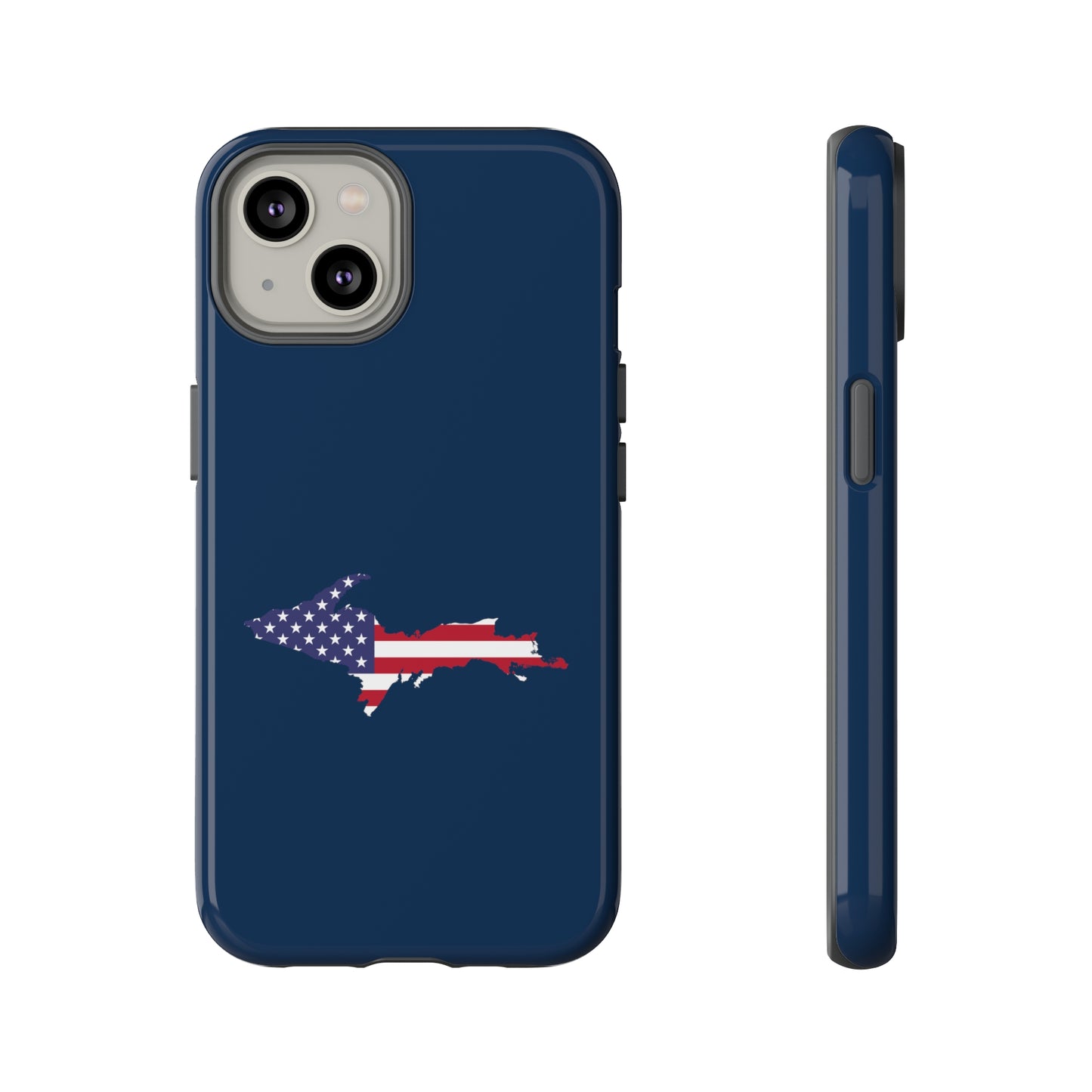 Michigan Upper Peninsula Tough Phone Case (Navy w/ UP USA Outline) | Apple iPhone