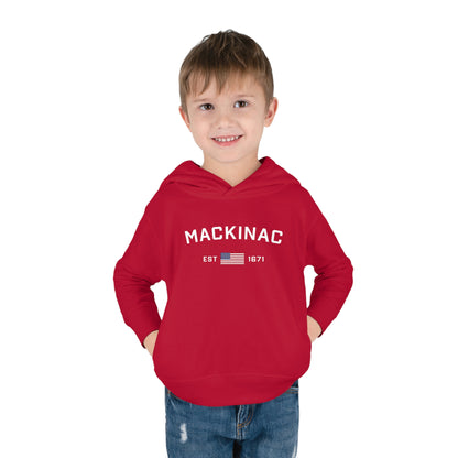 'Mackinac EST 1671' Hoodie (w/USA Flag Outline) | Unisex Toddler