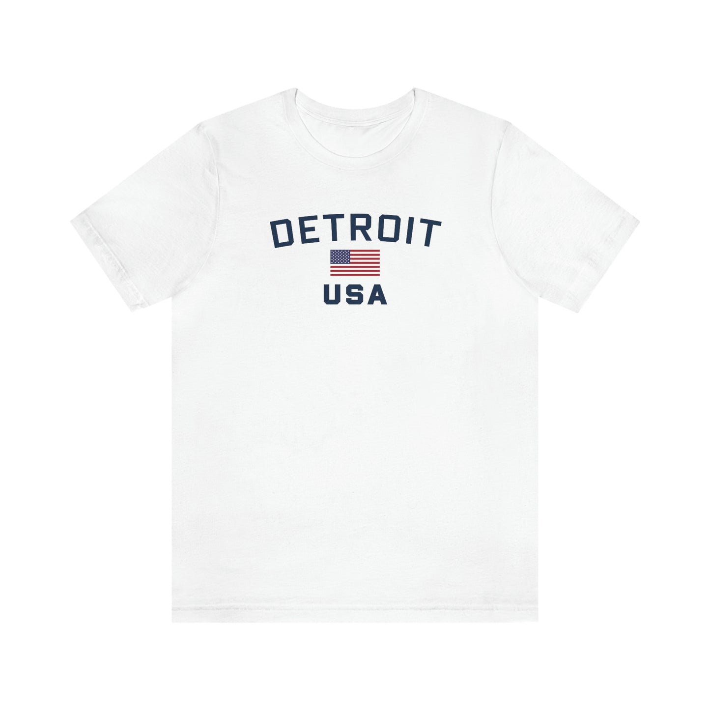 'Detroit USA' T-Shirt (w/ USA Flag Outline) | Unisex Standard Fit