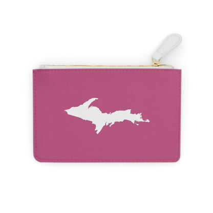 Michigan Upper Peninsula Mini Clutch Bag (Apple Blossom Pink w/ UP Outline)