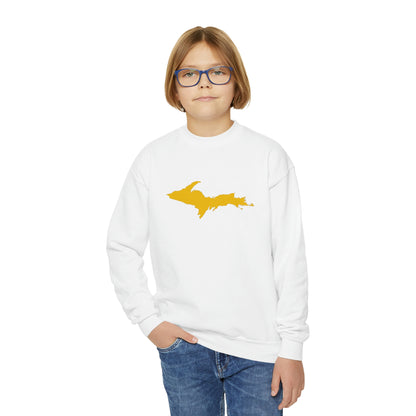 Michigan Upper Peninsula Youth Sweatshirt (w/ Gold UP Outline)