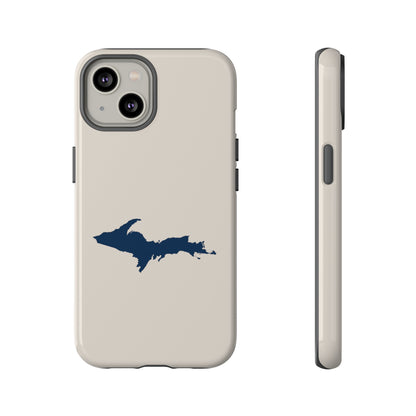 Michigan Upper Peninsula Tough Phone Case (Canvas Color w/ UP Outline) | Apple iPhone