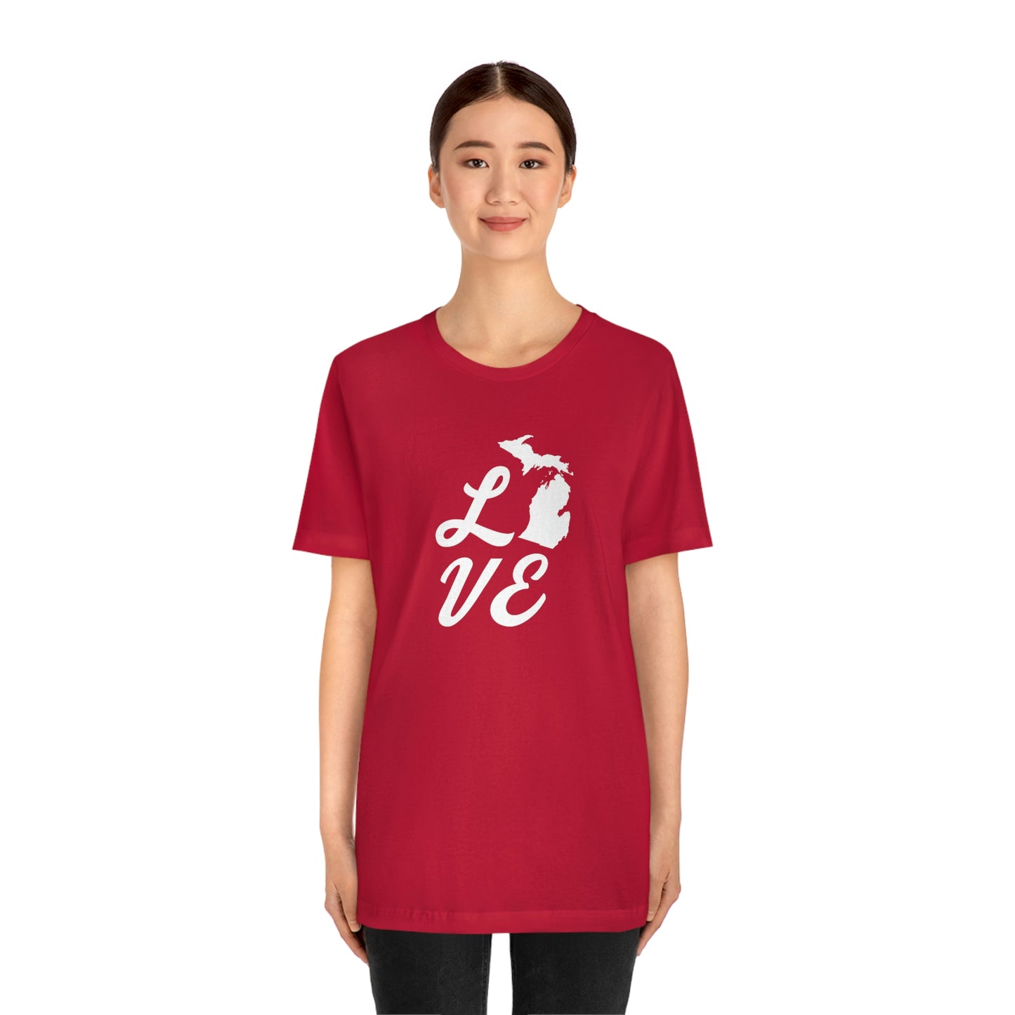 Michigan 'Love' T-Shirt (Retro Script Font) | Unisex Standard Fit