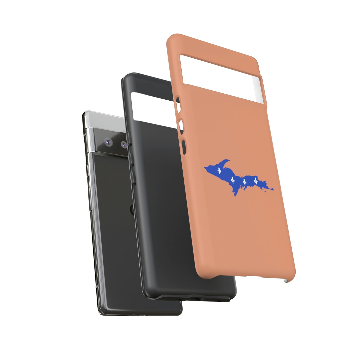 Michigan Upper Peninsula Tough Phone Case (Copper Color w/ UP Quebec Flag Outline) | Samsung & Pixel Android