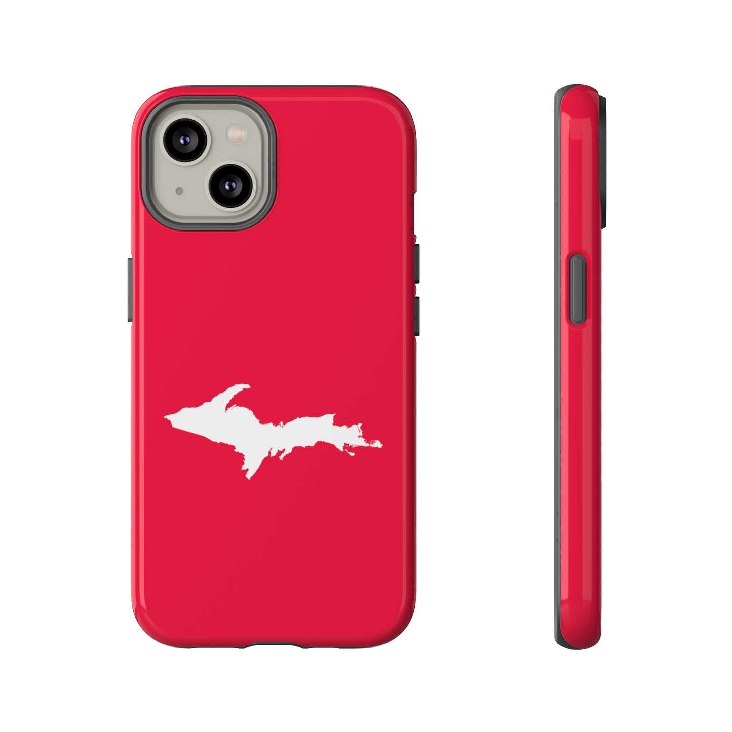 Michigan Upper Peninsula Tough Phone Case (Lighthouse Red w/ UP Outline) | Apple iPhone