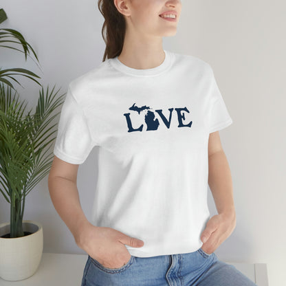 Michigan 'Love' T-Shirt (Woodcut Font) | Unisex Standard Fit