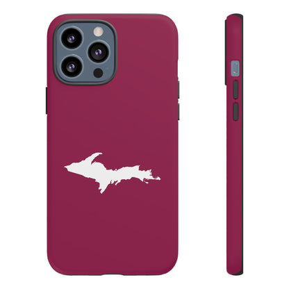 Michigan Upper Peninsula Tough Phone Case (Ruby Red w/ UP Outline) | Apple iPhone