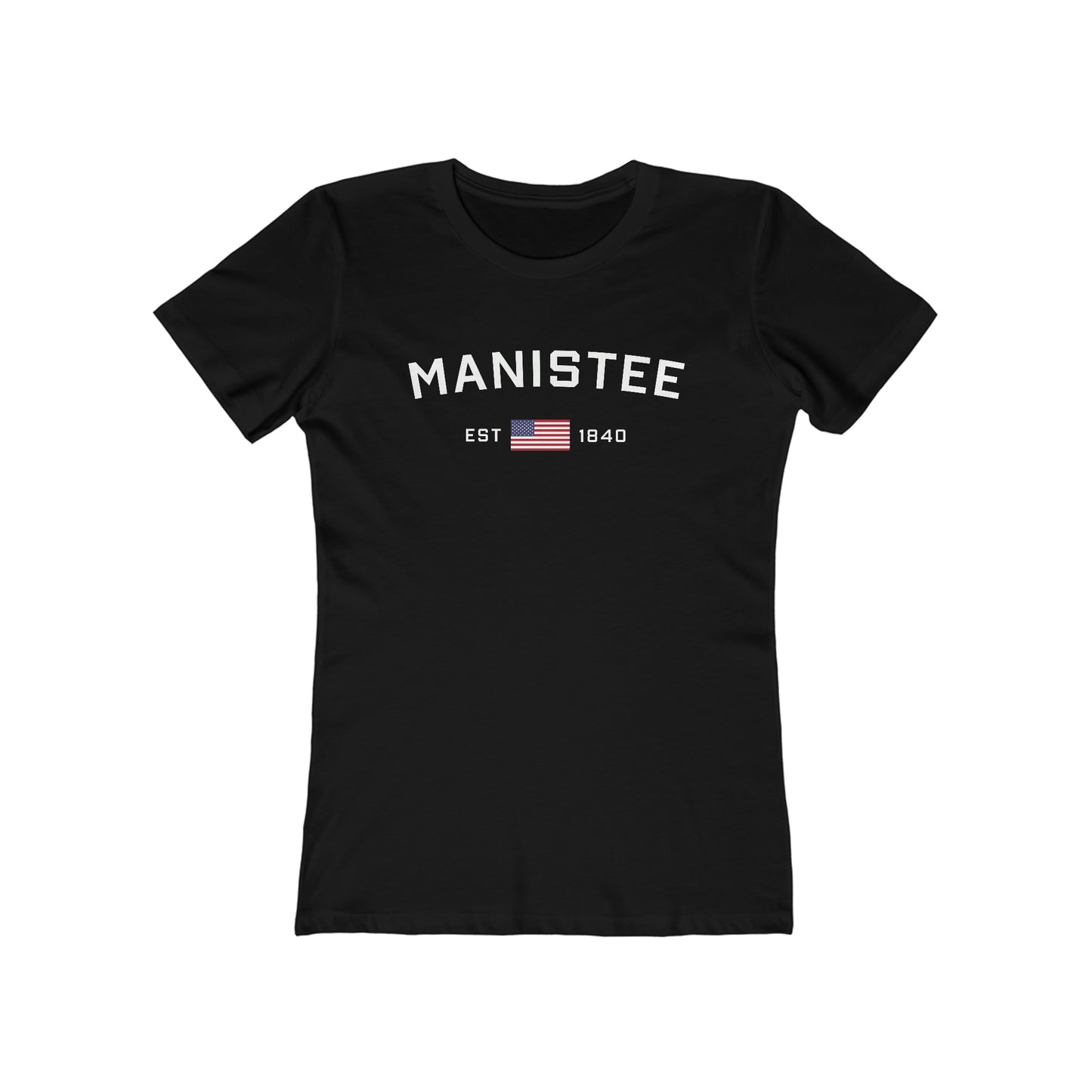 'Manistee EST 1840' (w/USA Flag Outline) | Women's Boyfriend Cut