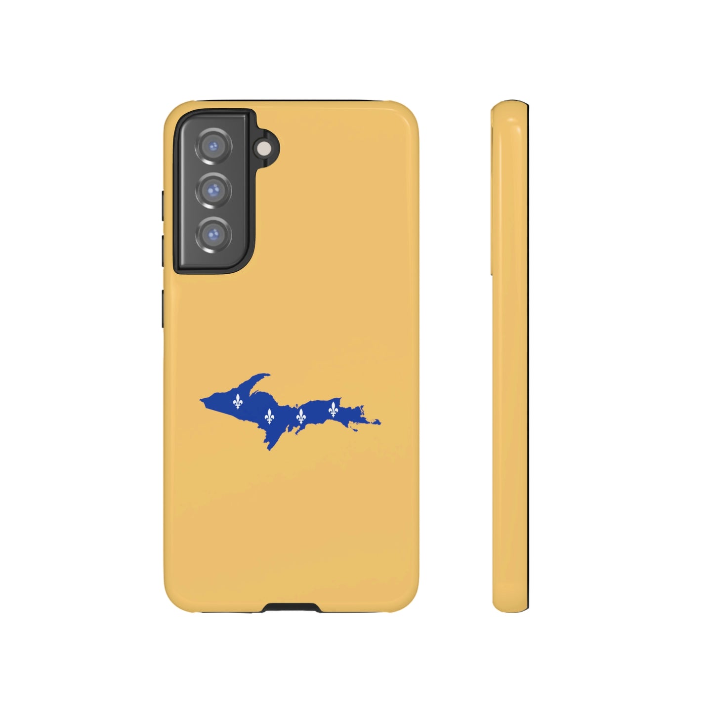 Michigan Upper Peninsula Tough Phone Case (Citrine w/ UP Quebec Flag Outline) | Samsung & Pixel Android