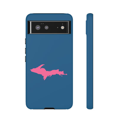 Michigan Upper Peninsula Tough Phone Case (Blueberry w/ Pink UP Outline) | Samsung & Pixel Android