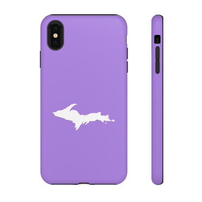 Michigan Upper Peninsula Tough Phone Case (Lavender w/ UP Outline) | Apple iPhone