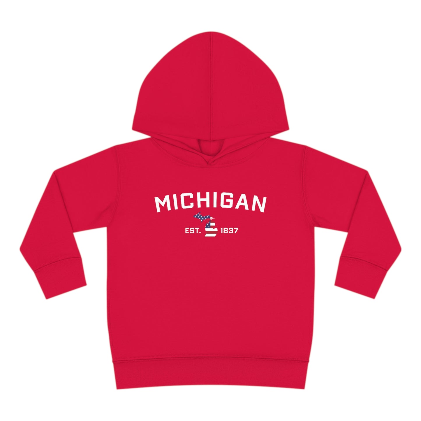 'Michigan EST 1837' Hoodie (With MI USA Flag Outline) | Unisex Toddler