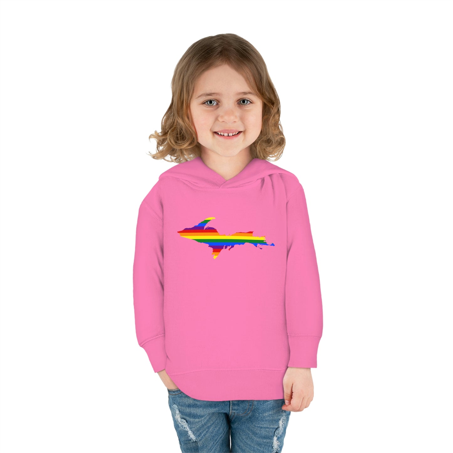 Michigan Upper Peninsula Hoodie (w/ UP Pride Flag Outline) | Unisex Toddler