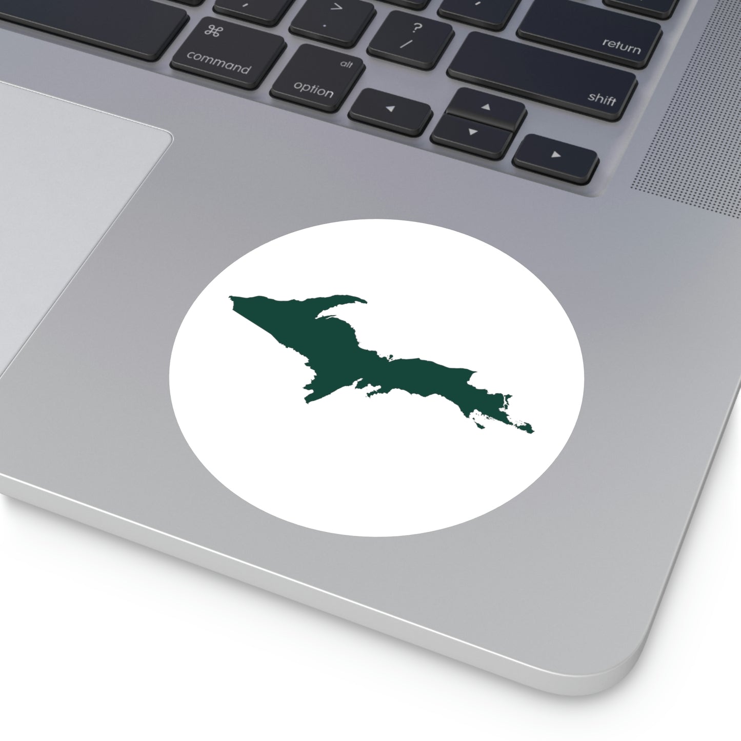 Michigan Upper Peninsula Round Stickers (w/ Green UP Outline) | Indoor\Outdoor