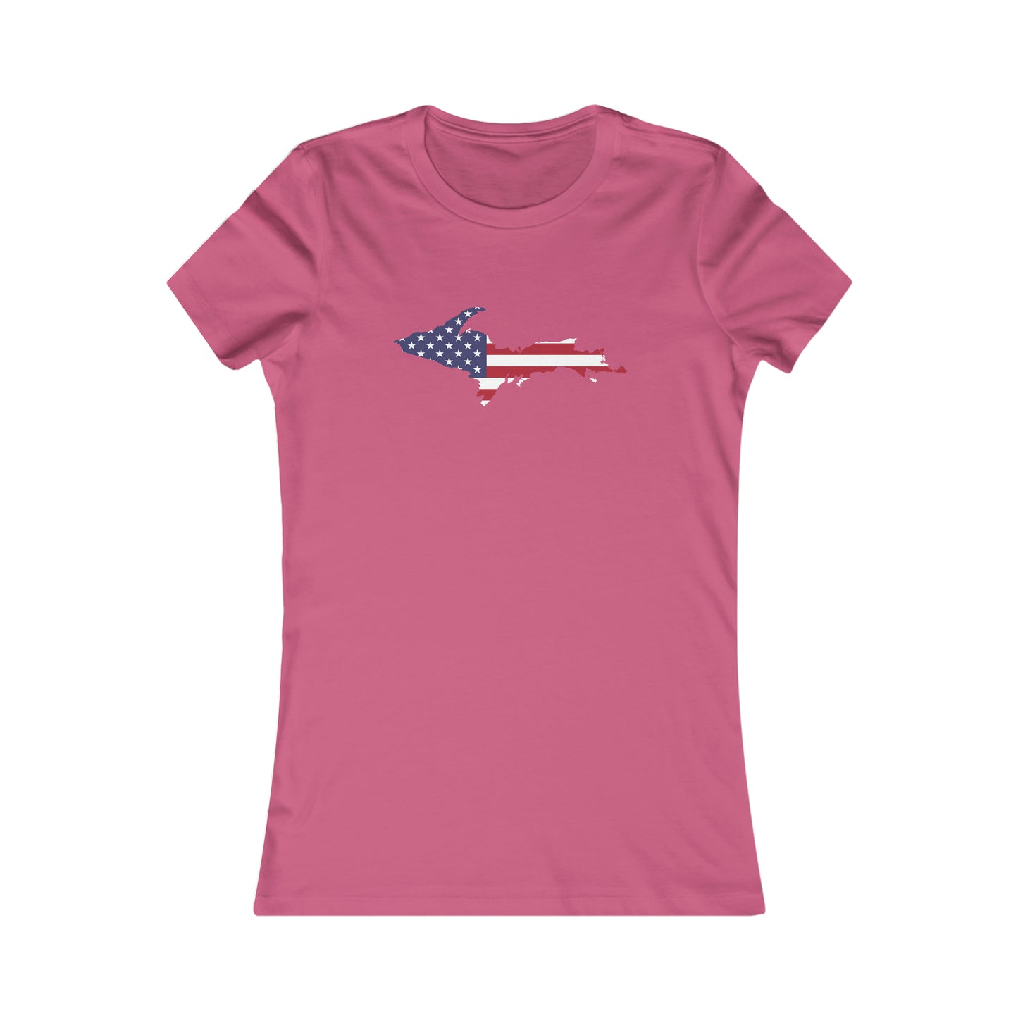 Michigan Upper Peninsula T-Shirt (w/ UP USA Flag Outline) | Women's Slim Fit