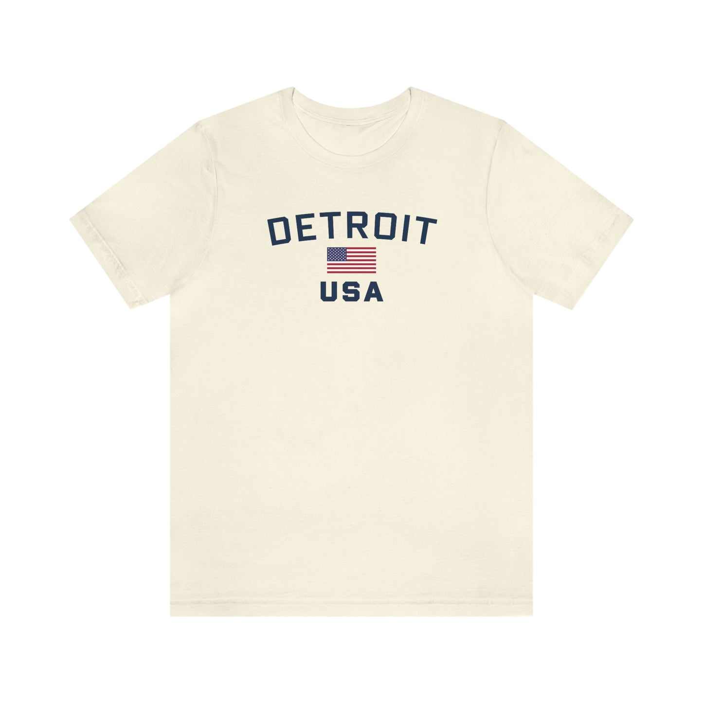 'Detroit USA' T-Shirt (w/ USA Flag Outline) | Unisex Standard Fit