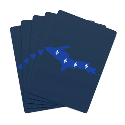 Michigan Upper Peninsula Poker Cards (Navy w/ UP Quebec Flag Outline)