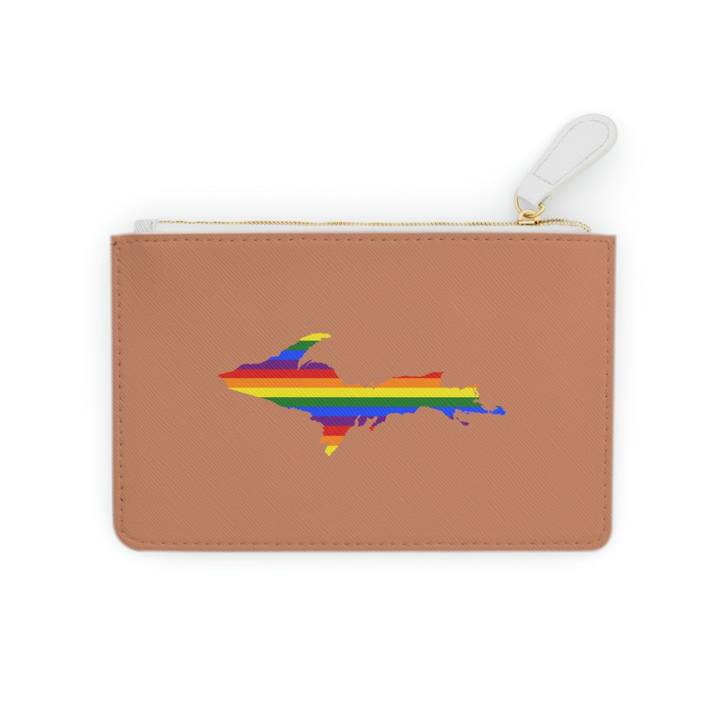 Michigan Upper Peninsula Mini Clutch Bag (Copper Color w/ UP Pride Flag Outline)
