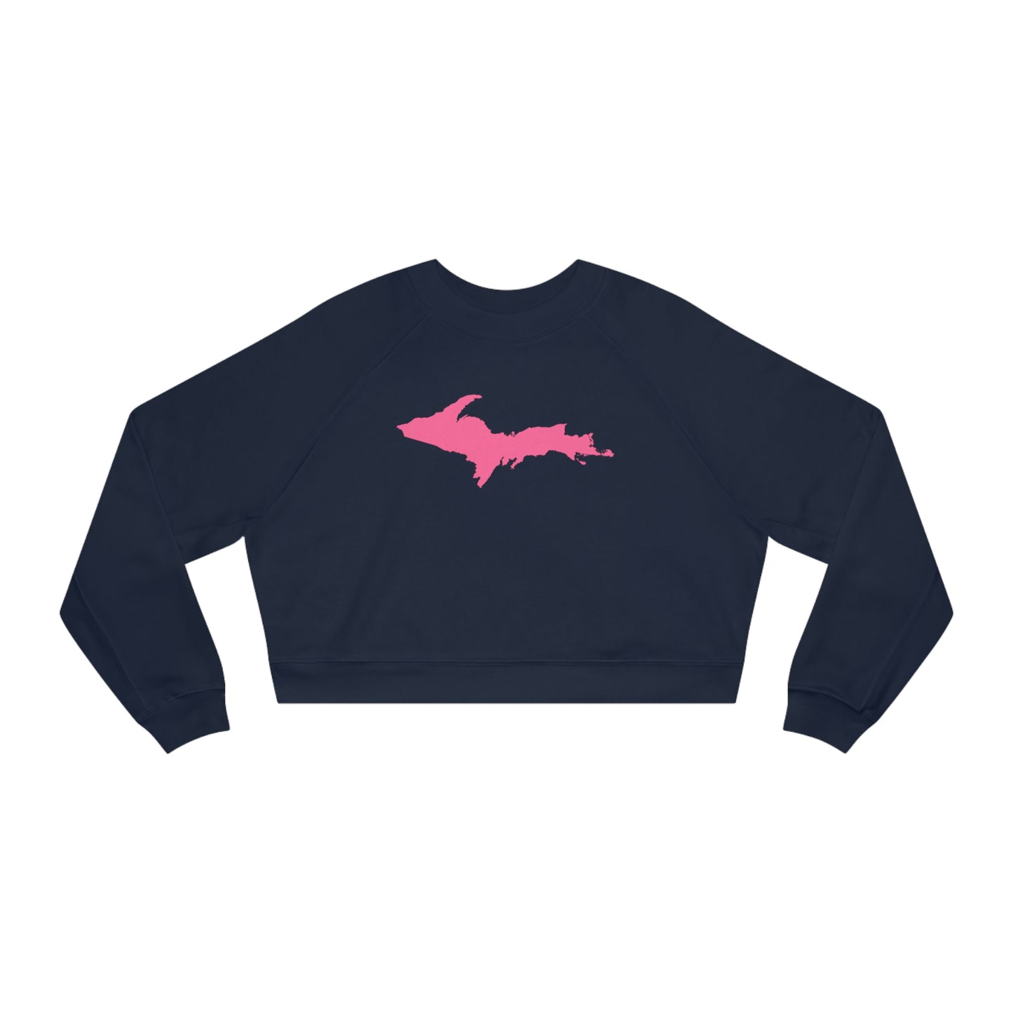 Michigan Upper Peninsula Sweatshirt (w/ Pink UP Outline) | Cropped Mid-Length