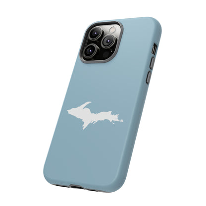 Michigan Upper Peninsula Tough Phone Case (Opal Blue w/ UP Outline) | Apple iPhone