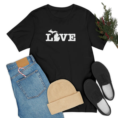 Michigan 'Love' T-Shirt (Typewriter Font) | Unisex Standard Fit