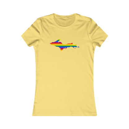 Michigan Upper Peninsula T-Shirt (w/ UP Pride Flag Outline) | Women's Slim Fit