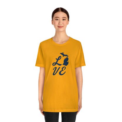 Michigan 'Love' T-Shirt (Retro Script Font) | Unisex Standard Fit