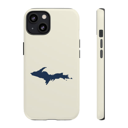 Michigan Upper Peninsula Tough Phone Case (Ivory w/ UP Outline) | Apple iPhone