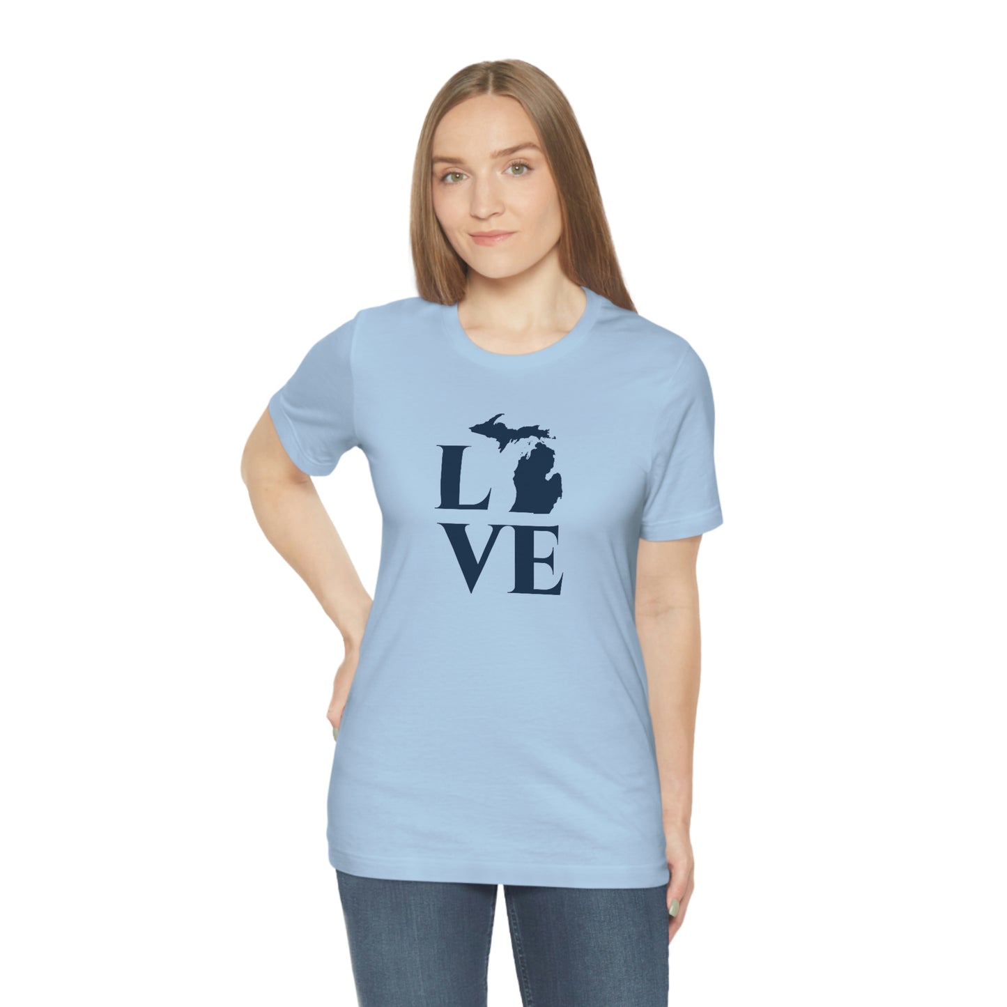 Michigan 'Love' T-Shirt (Roman Serif Font) | Unisex Standard Fit