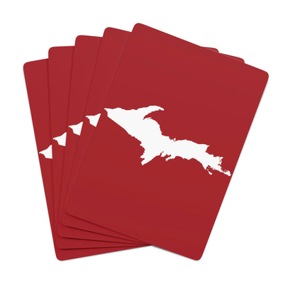 Michigan Upper Peninsula Poker Cards (Thimblebery Red w/ UP Outline)