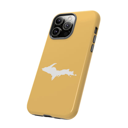 Michigan Upper Peninsula Tough Phone Case (Citrine Color w/ UP Outline) | Apple iPhone