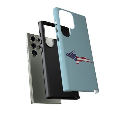 Michigan Upper Peninsula Tough Phone Case ('58 Caddie Blue w/ UP USA Flag Outline) | Samsung & Pixel Android