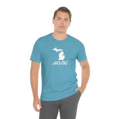 Michigan 'Home' T-Shirt (Retro Script Font) | Unisex Standard Fit