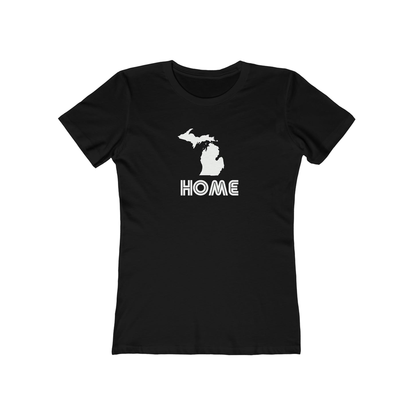 Michigan 'Home' T-Shirt (1970s Audiophile Font) | Women's Boyfriend Cut