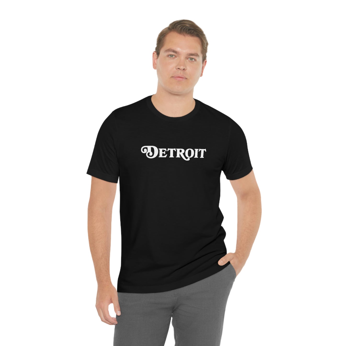 'Detroit' T-Shirt (Sloped Roman Font) | Unisex Standard Fit