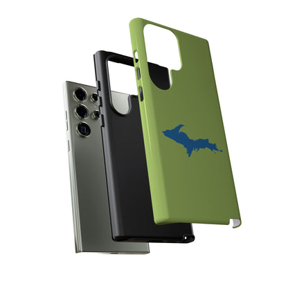 Michigan Upper Peninsula Tough Phone Case (Gooseberry Green w/ Azure UP Outline) | Samsung & Pixel Android