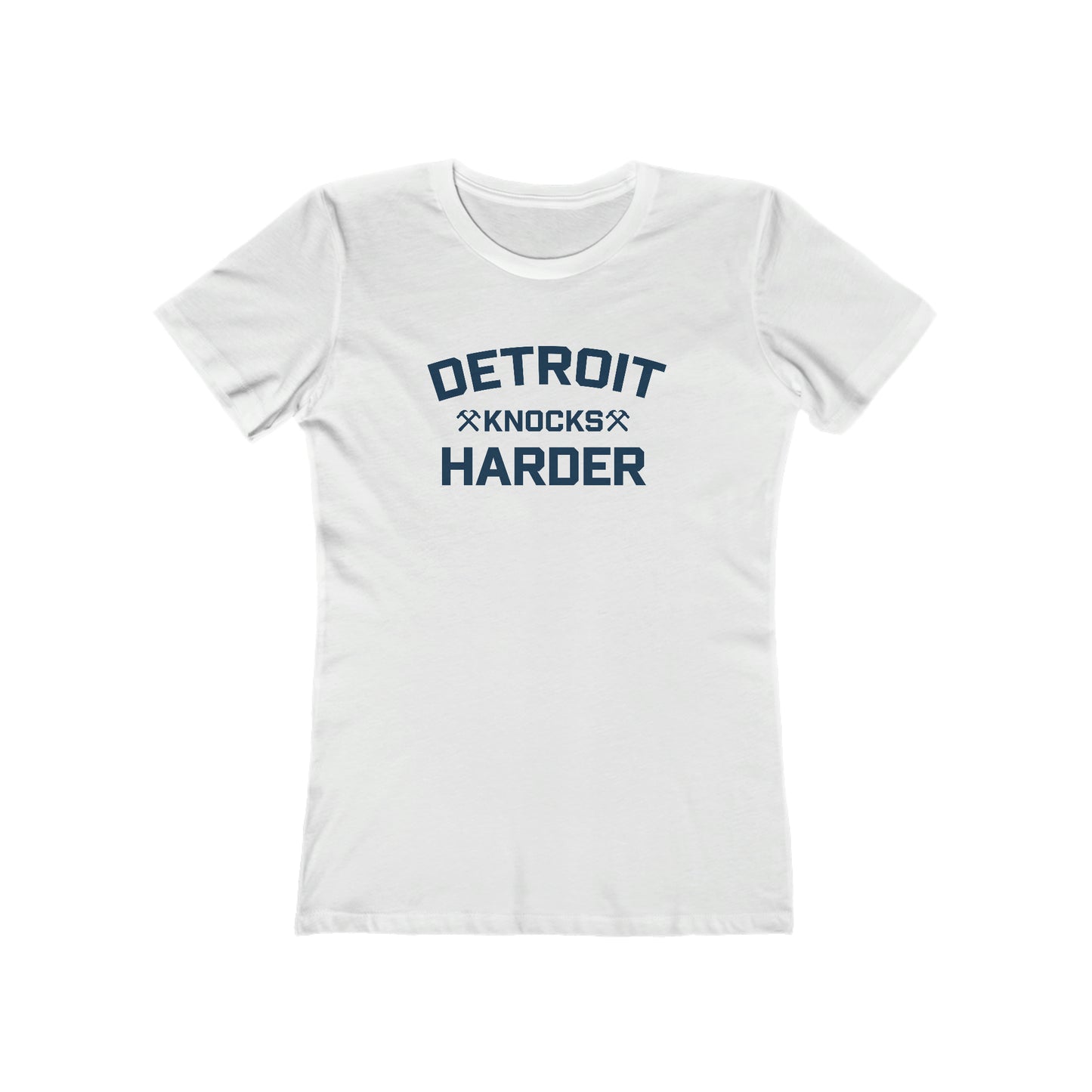 'Detroit Knocks Harder' T-Shirt | Women's Boyfriend Cut