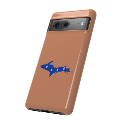 Michigan Upper Peninsula Tough Phone Case (Copper Color w/ UP Quebec Flag Outline) | Samsung & Pixel Android