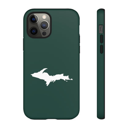 Michigan Upper Peninsula Tough Phone Case (Green w/ UP Outline) | Apple iPhone