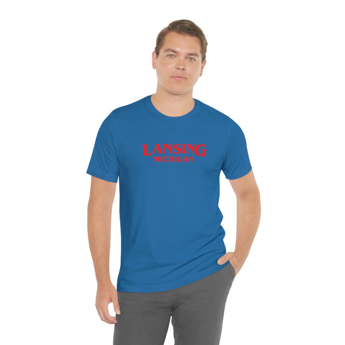 'Lansing Michigan' ' T-Shirt (1980s Drama Parody) | Unisex Standard Fit