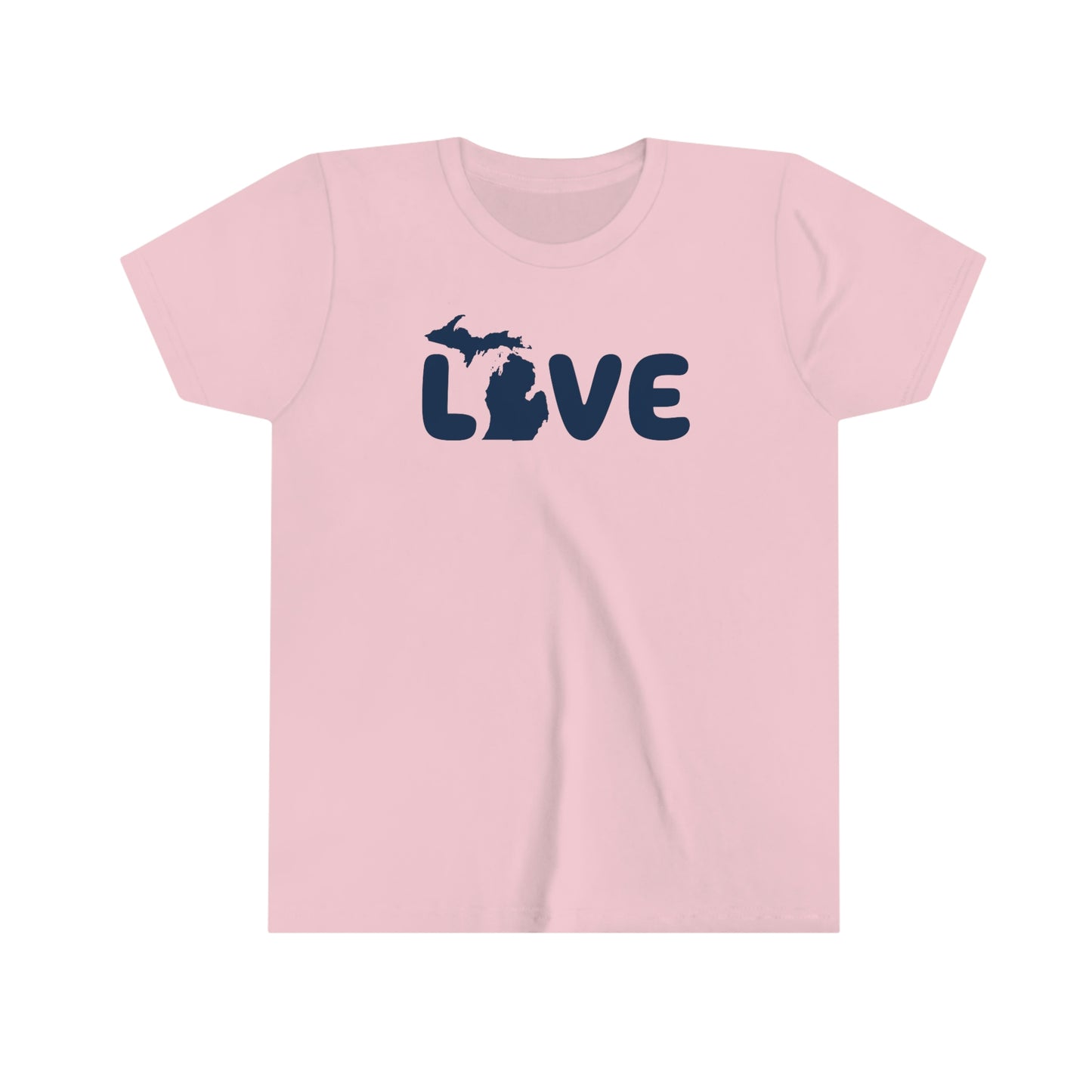 Michigan 'Love' T-Shirt (Rounded Children's Font) | Youth Short Sleeve